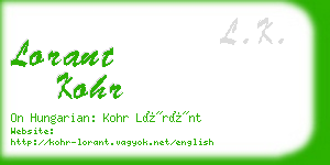 lorant kohr business card